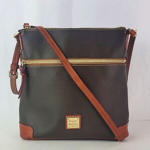Dooney & Bourke Dark Brown Crossbody with Tan Trim